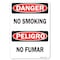 Signmission OSHA Danger Sign, No Smoking Bilingual, 18in X 12in Rigid Plastic, 12" W, 18" L, Landscape OS-DS-P-1218-L-19444 - alternate 1